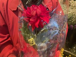 バレンタインの日の花束